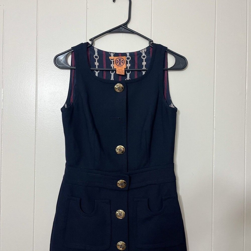 Tory Burch Navy Blue Dress Size 2 - Picture 3 of 8